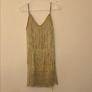 Gold Fringe Dress